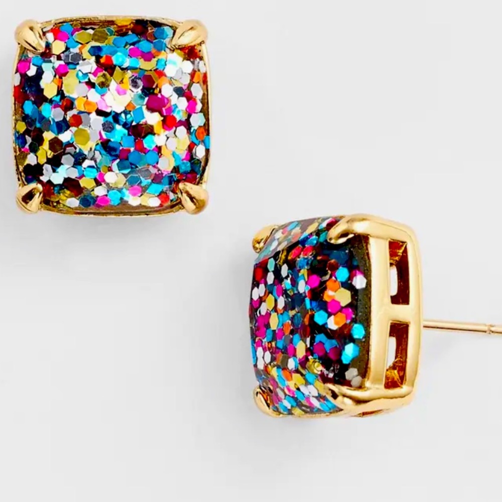 New kate spade new york Square Glitter Stud Earrings - Picture 2 of 14